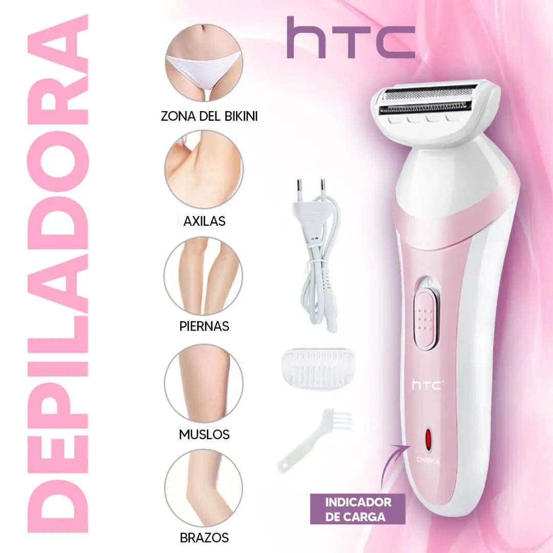 AFEITADORA DEPILADORA CUERPO ROSTRO MUJER RECARGABLE FEMENINA HTC HL-020