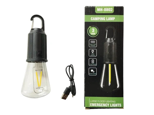 Lampara retro con gancho recargable