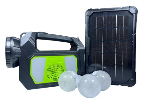Linterna Farol Luz Led + Panel Solar Cable Usb + 3 Focos