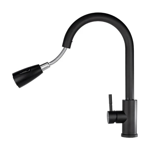 Canilla monocomando extensible flexible Negra