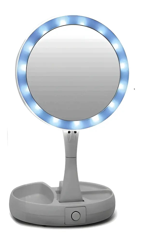 Espejo plegable con LED y aumento