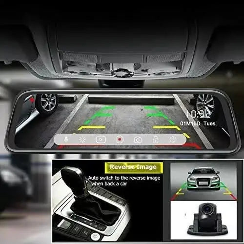 Espejo Retrovisor Universal 2 Camaras Delantera Reversa