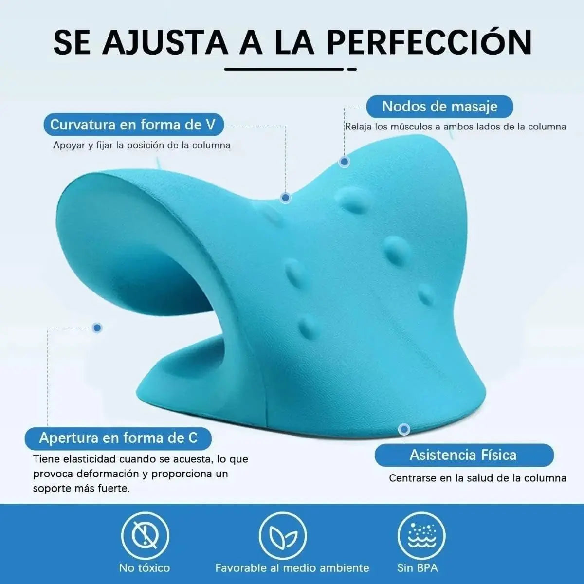 Almohada Ergonómica Cervical para Relajación y Estiramiento del Cuello