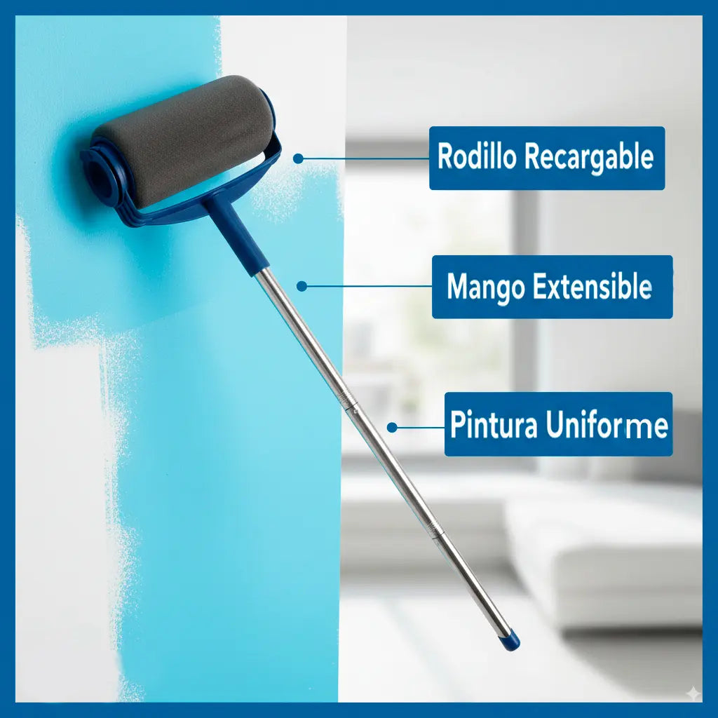Kit Set Rodillos Recargables + Accesorios de Pintura