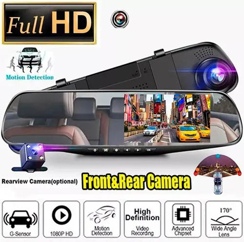 Espejo Retrovisor Universal 2 Camaras Delantera Reversa