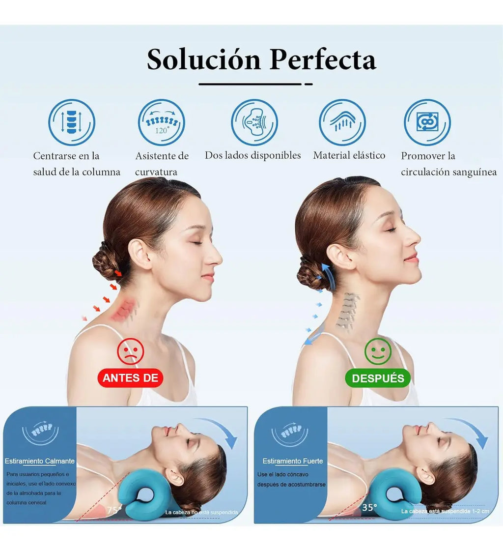 Almohada Ergonómica Cervical para Relajación y Estiramiento del Cuello