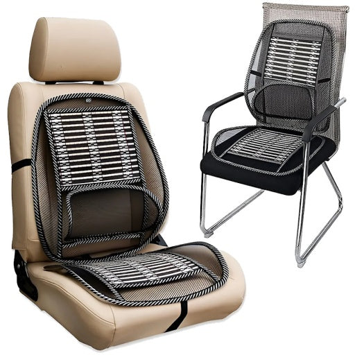 Respaldo lumbar y sobrecojín de bambú para silla o auto