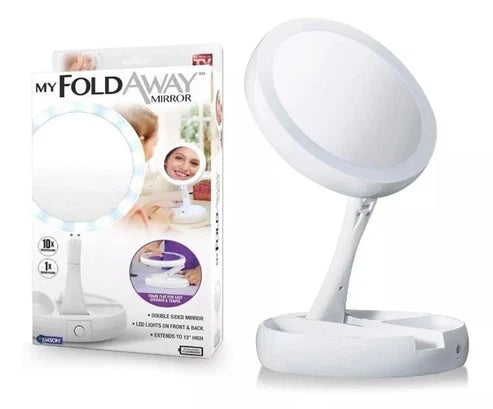 Espejo plegable con LED y aumento