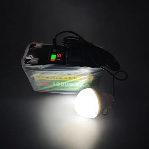 Estación de Carga de Emergencia USB + 2 Focos