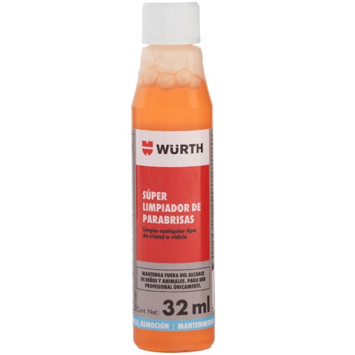 Limpiaparabrisas concentrado Würth de 32 ml con protector para gomas