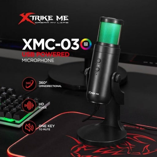 Micrófono gamer USB Xtrike Me XMC-03 con luces RGB