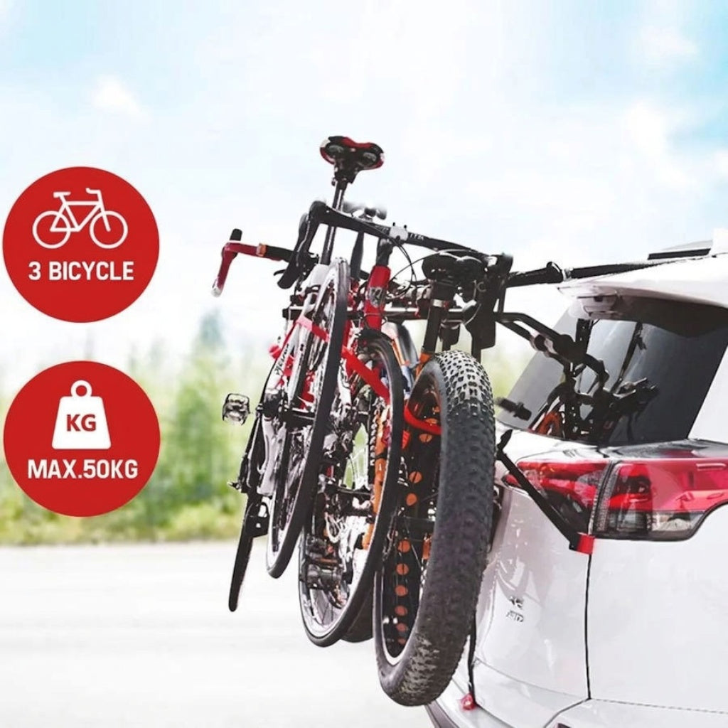 Portabicicletas regulable para auto, hasta 3 bicicletas y 40 kg