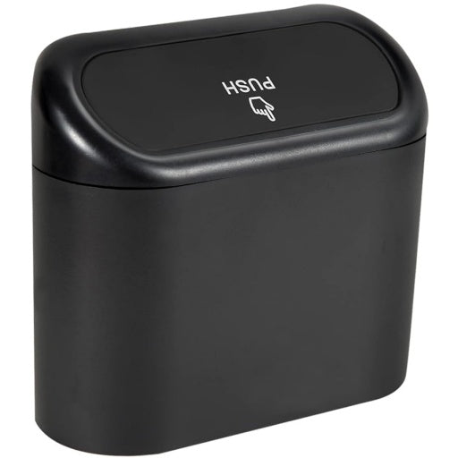 Basurero para puerta de auto con tapa retráctil, negro
