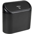 Basurero para puerta de auto con tapa retráctil, negro