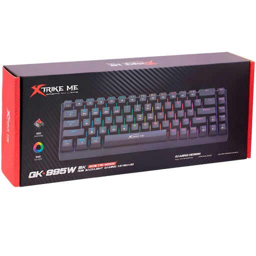 Teclado mecánico inalámbrico XTRIKE ME GK-995W, 68 teclas RGB