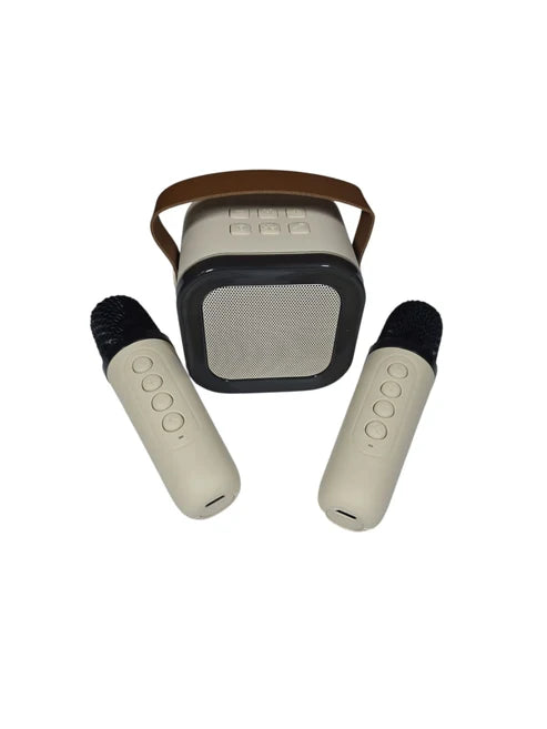 Parlante Karaoke Bluetooth con 2 Micrófonos Inalámbricos