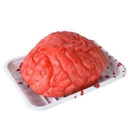 Adorno de Halloween de cerebro y corazón en bandeja