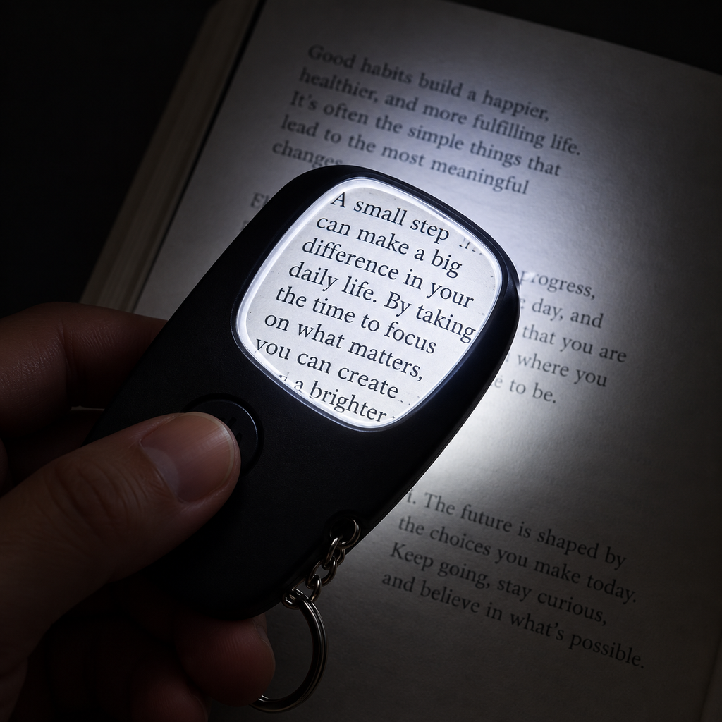 Lupa con Luz LED para Lectura Diseño Bolsillo Llavero