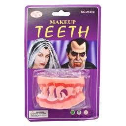 Dientes de goma de vampiro para Halloween 7 cm
