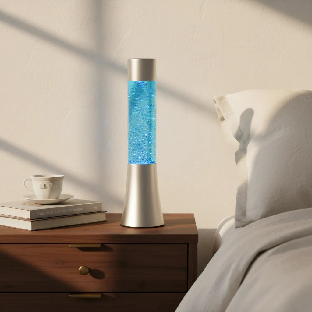 Lampara de glitter a pila