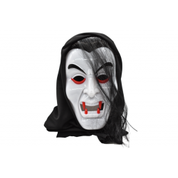 Máscara de vampiro con velo y pelo para Halloween