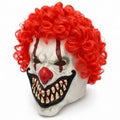 Máscara de payaso de terror con pelo rojo para Halloween