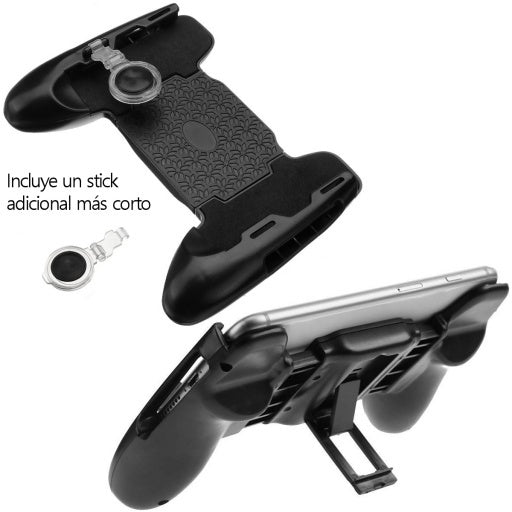 Gamepad para celular con stick de movimiento y agarres