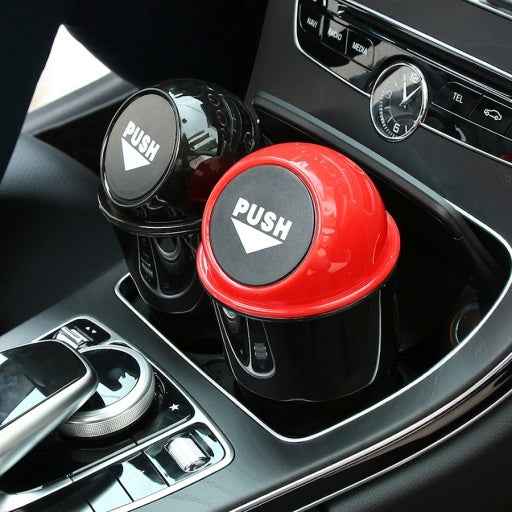 Mini basurero para auto con tapa a presión