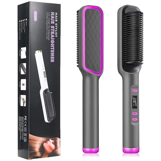 Cepillo alisador iónico con pantalla y temperatura regulable