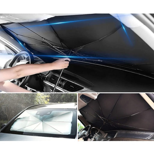 Parasol para auto tipo paraguas de 135 × 75 cm
