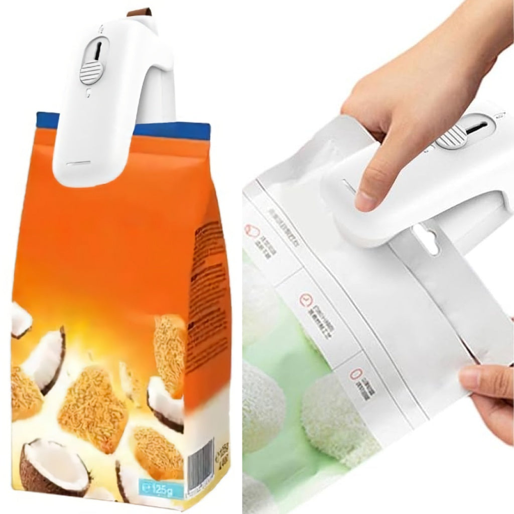 2 en 1 Mini Sellador Térmico + Mini Trincheta Retráctil