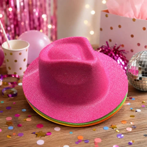 Sombrero Cowboy Glitter Neón